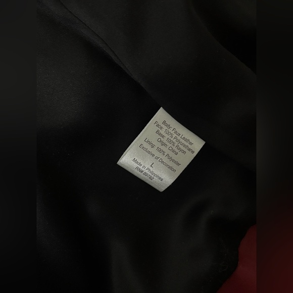 Natori Faux Leather Kimono Long Topper Cardigan Open Front Dark Red Jacket L New - Picture 9 of 9